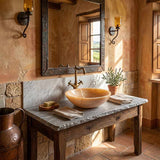 Round Above Counter Basin Onyx Surface Bathroom Stone Wash Basin 420x420x140mm