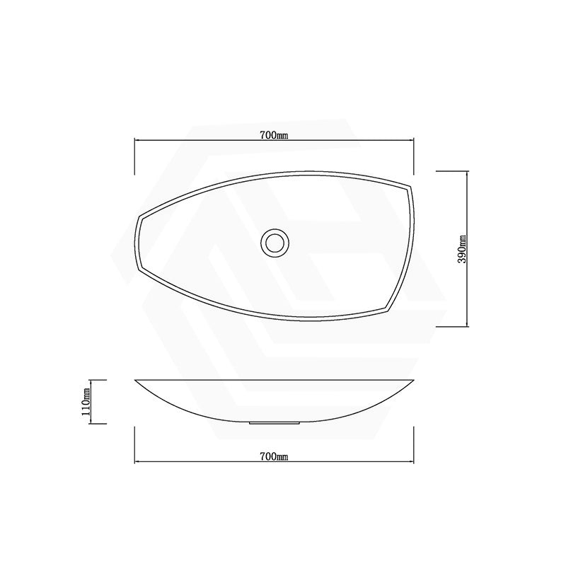 Above Counter Stone Basin Special Shape Luxury Bathroom Wash Basin Vintage 700x390x110mm - White Onyx Surface