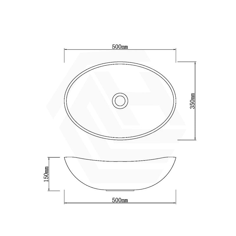 Above Counter Stone Basin Oval Bathroom Wash Basin Antique 500x350x150mm - Marble Surface