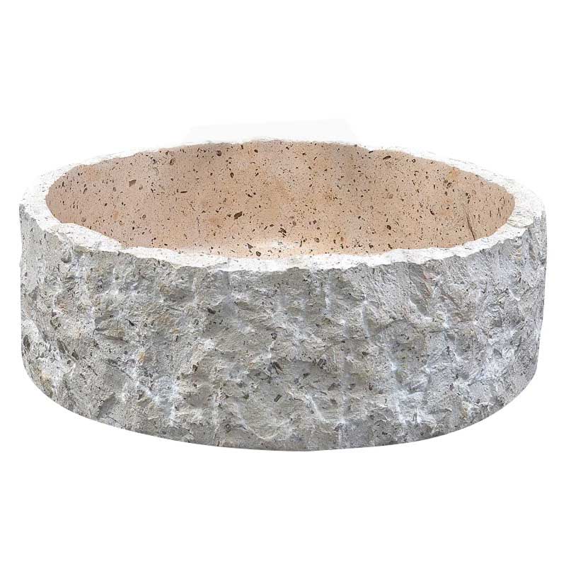 Above Counter Basin Bathroom Round Stone Wash Basin Vintage Antique 420x420x140mm - Marble Surface