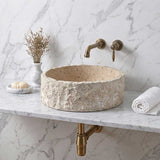 Above Counter Basin Bathroom Round Stone Wash Basin Vintage Antique 420x420x140mm - Marble Surface