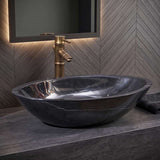 Above Counter Stone Basin Oval Shape Marble Surface Bathroom Wash Basin Antique Vintage 600x380x150mm