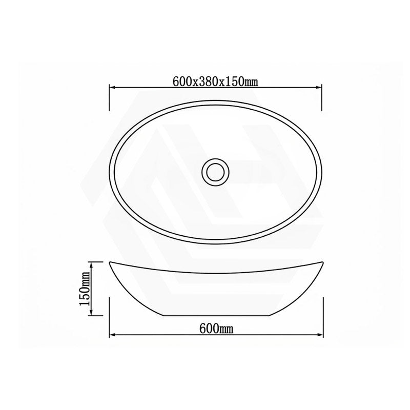 Above Counter Stone Basin Oval Shape Marble Surface Bathroom Wash Basin Antique Vintage 600x380x150mm