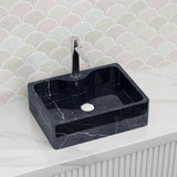 500X380X150Mm Above Counter Stone Basin Rectangle Marble Surface Bathroom Wash Antique Vintage With