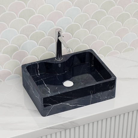 500X380X150Mm Above Counter Stone Basin Rectangle Marble Surface Bathroom Wash Antique Vintage With