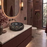 Infinity Round Marble Stone Above Counter Basin NO Overflow 420x420x150mm - Multi Colour