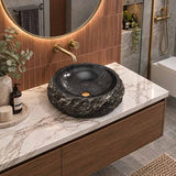 Infinity Round Marble Stone Above Counter Basin NO Overflow 420x420x150mm - Multi Colour