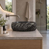 Infinity Round Marble Stone Above Counter Basin NO Overflow 420x420x150mm - Multi Colour
