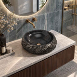 Infinity Round Marble Stone Above Counter Basin NO Overflow 420x420x150mm - Multi Colour