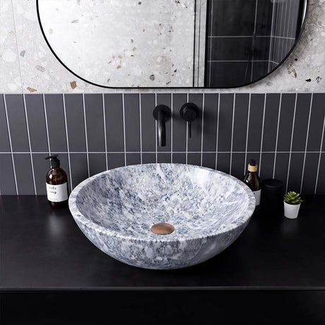 Above Counter Basin Bathroom Round Stone Wash Basin 420x420x140mm - Marble Surface