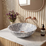 Above Counter Basin Bathroom Round Stone Wash Basin 420x420x140mm - Marble Surface
