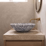 Above Counter Basin Bathroom Round Stone Wash Basin 420x420x140mm - Marble Surface