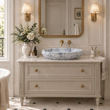 Above Counter Stone Basin Oval Marble Surface Bathroom Wash Basin Antique Vintage 550x350x130mm