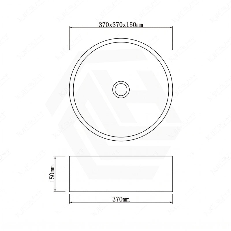 Above Counter Basin Marble Surface Antique Vintage Bathroom Round Stone Wash Basin 370x370x150mm