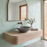 Above Counter Basin Bathroom Round Stone Wash Basin 420x420x140mm - Marble Mosaic Surface