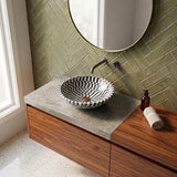 Above Counter Basin Bathroom Round Stone Wash Basin 420x420x140mm - Marble Mosaic Surface
