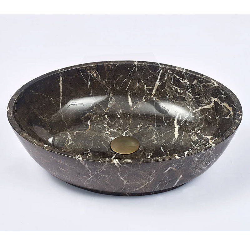 Oval Above Counter Stone Basin Antique Vintage Bathroom Wash Basin 510x380x150mm - Marble Surface