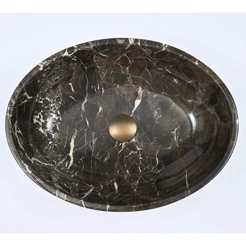 Oval Above Counter Stone Basin Antique Vintage Bathroom Wash Basin 510x380x150mm - Marble Surface
