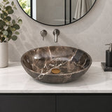 Oval Above Counter Stone Basin Antique Vintage Bathroom Wash Basin 510x380x150mm - Marble Surface