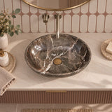 Oval Above Counter Stone Basin Antique Vintage Bathroom Wash Basin 510x380x150mm - Marble Surface