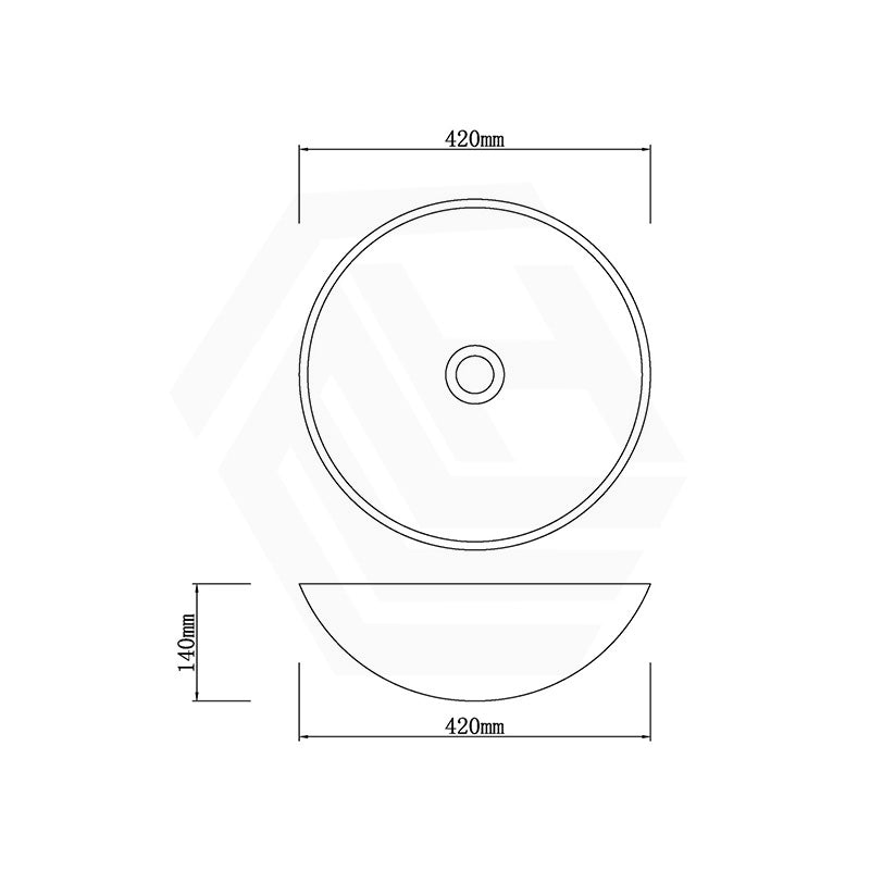 Above Counter Basin Round Bathroom Stone Antique Vintage Wash Basin 420x420x140mm - Marble Surface