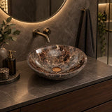 Above Counter Basin Round Bathroom Stone Antique Vintage Wash Basin 420x420x140mm - Marble Surface