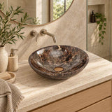 Above Counter Basin Round Bathroom Stone Antique Vintage Wash Basin 420x420x140mm - Marble Surface