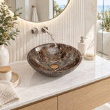Above Counter Basin Round Bathroom Stone Antique Vintage Wash Basin 420x420x140mm - Marble Surface