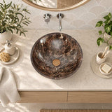 Above Counter Basin Round Bathroom Stone Antique Vintage Wash Basin 420x420x140mm - Marble Surface