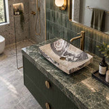 Infinity Special Shape Purple Onyx Surface Vintage Stone Above Counter Basin NO Overflow 550x380x140mm - Multi Colour