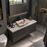 Infinity Special Shape Purple Onyx Surface Vintage Stone Above Counter Basin NO Overflow 550x380x140mm - Multi Colour