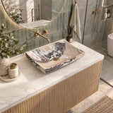 Infinity Special Shape Purple Onyx Surface Vintage Stone Above Counter Basin NO Overflow 550x380x140mm - Multi Colour
