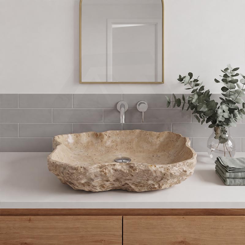 Above Counter Stone Basin Special Shape Bathroom Wash Basin Vintage Antique 500x380x150mm - Marble Surface