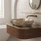 Above Counter Stone Basin Special Shape Bathroom Wash Basin Vintage Antique 500x380x150mm - Marble Surface