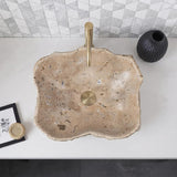 Above Counter Stone Basin Special Shape Bathroom Wash Basin Vintage Antique 500x380x150mm - Marble Surface