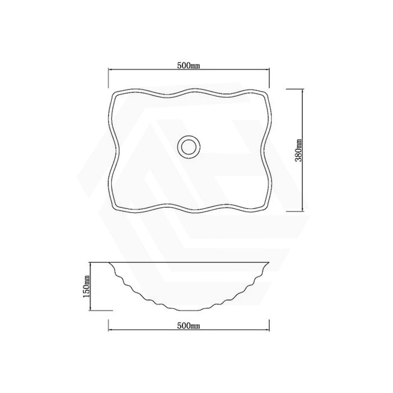 Above Counter Stone Basin Special Shape Bathroom Wash Basin Vintage Antique 500x380x150mm - Marble Surface
