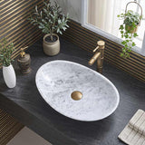 Above Counter Stone Basin Oval Marble Surface Antique Vintage Bathroom Wash Basin 480x330x120mm