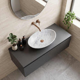 Above Counter Stone Basin Oval Marble Surface Antique Vintage Bathroom Wash Basin 480x330x120mm