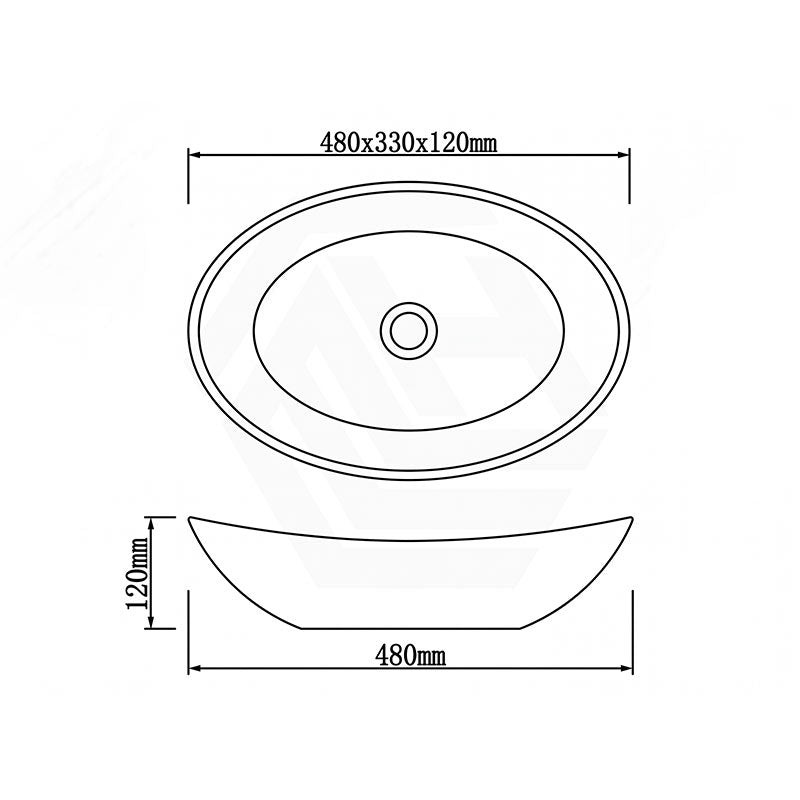 Above Counter Stone Basin Oval Marble Surface Antique Vintage Bathroom Wash Basin 480x330x120mm