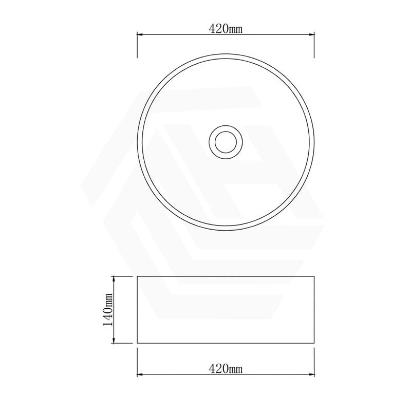 Above Counter Nature Stone Round Basin 420x420x140mm - Marble Surface