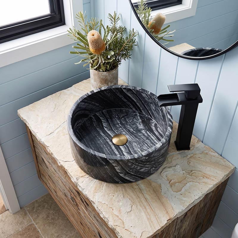 Above Counter Nature Stone Round Basin 420x420x140mm - Marble Surface