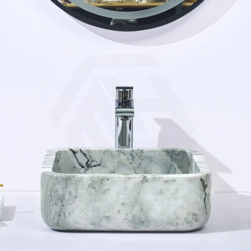 Square Above Counter Stone Basin 400x400x140mm - Marble Finish