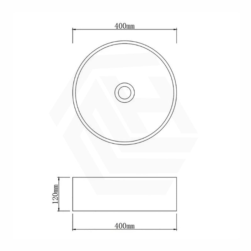 Round Above Counter Basin Nature Stone 400x400x120mm - Black Marble