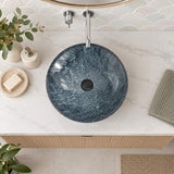 Round Above Counter Stone Basin 420x420x140mm - Marble Finish