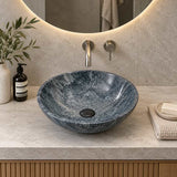 Round Above Counter Stone Basin 420x420x140mm - Marble Finish