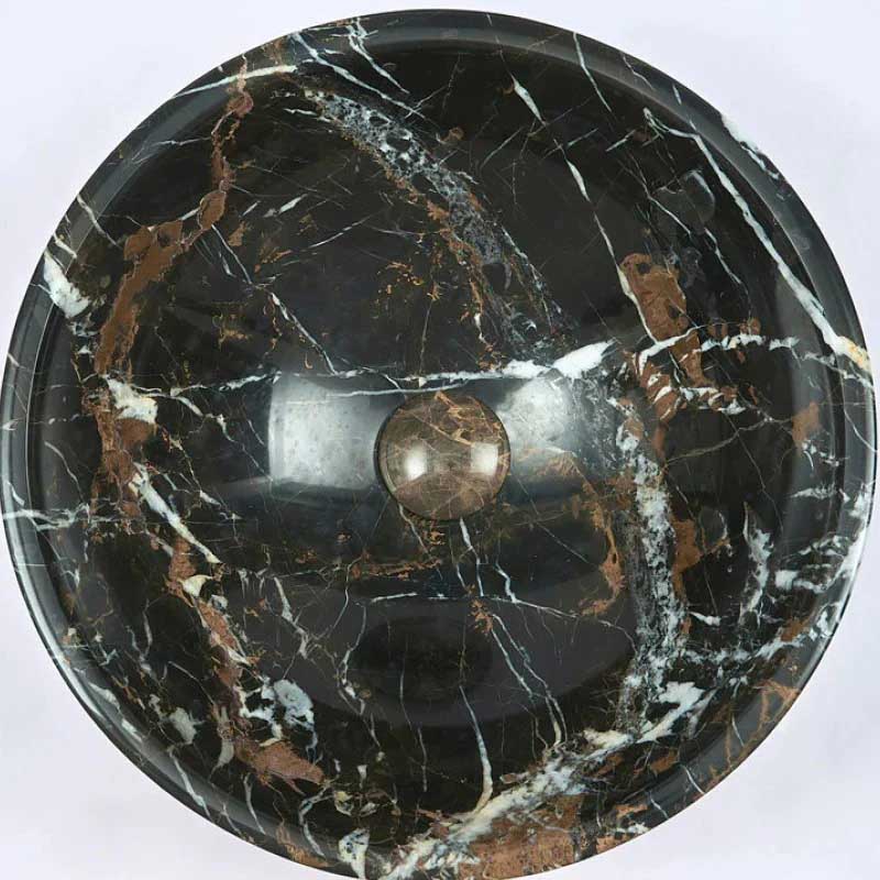 Onyx Marble Stone Above Counter Basin 420x420x140mm - Black