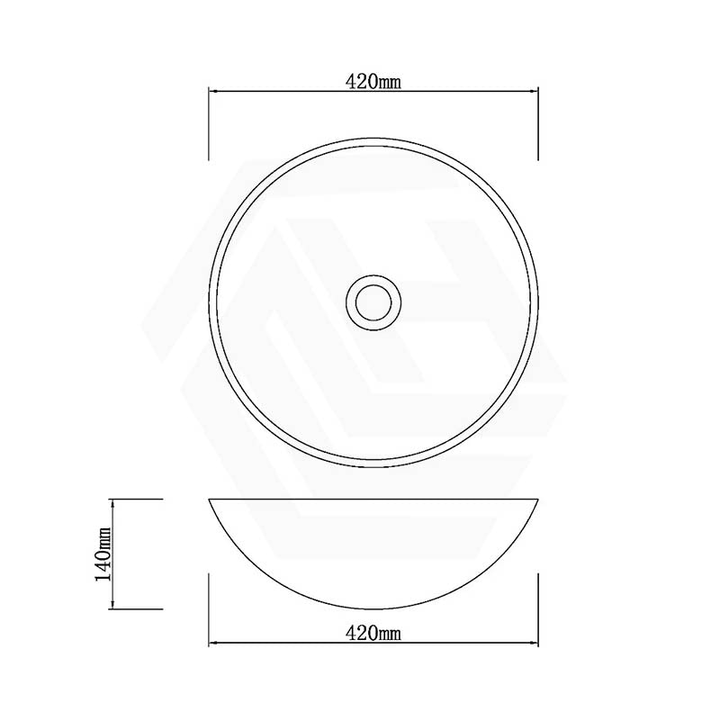Onyx Marble Stone Above Counter Basin 420x420x140mm - Black
