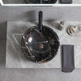 Onyx Marble Stone Above Counter Basin 420x420x140mm - Black