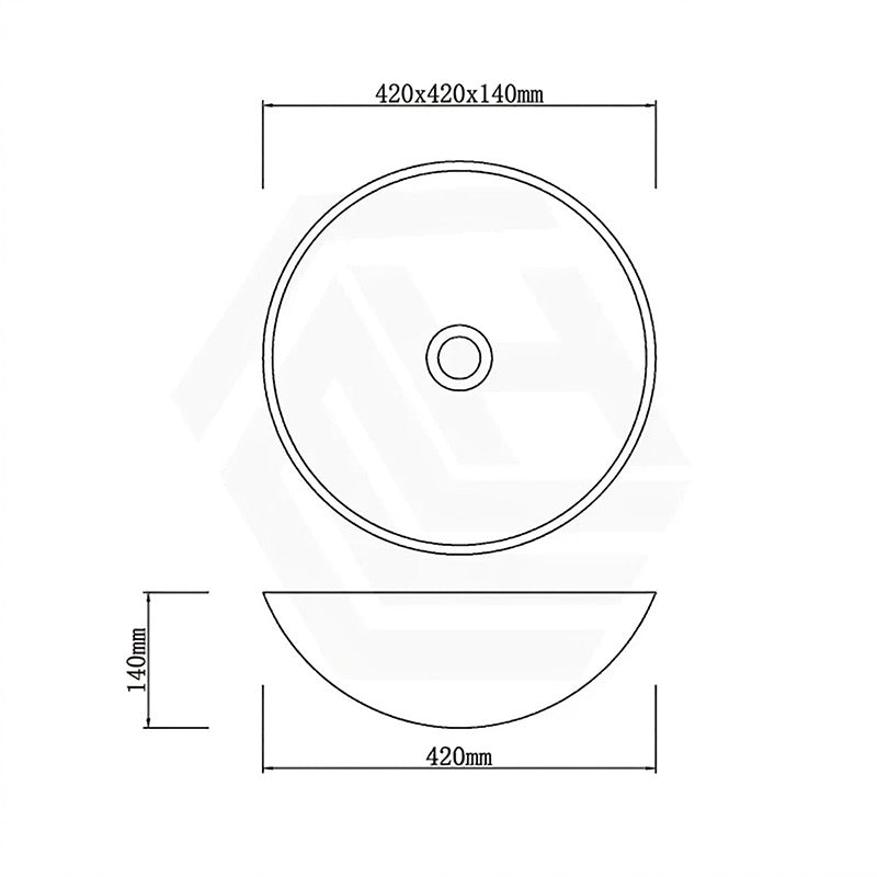 Marble Stone Round Wash Basin 420x420x140mm - Wooden Grey