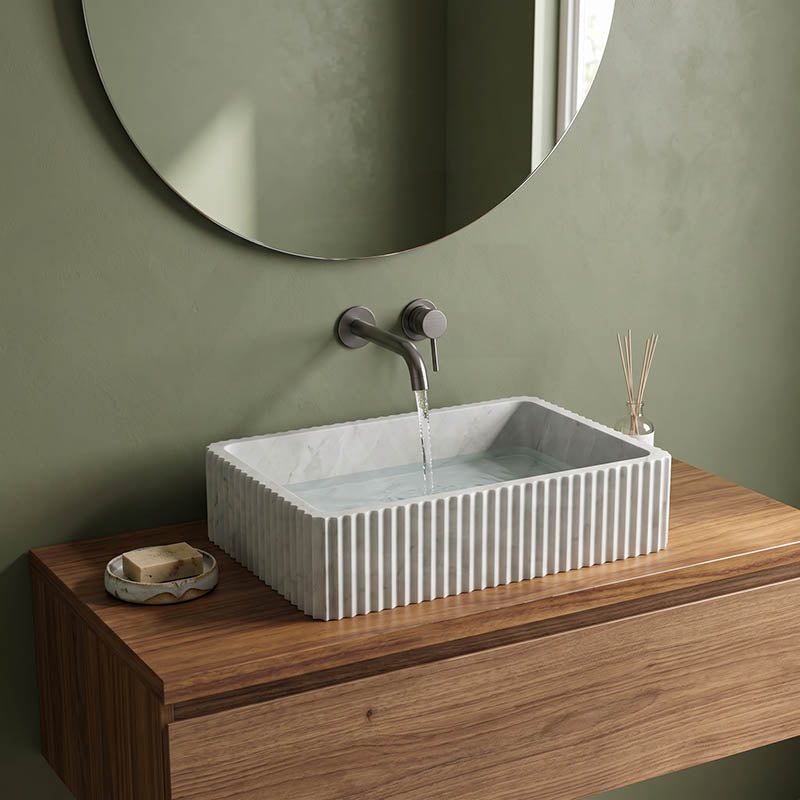 Rectangle Above Counter Basin 600x400x150mm - Marble Matt Surface